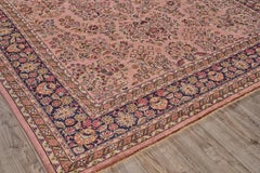 ONE-OF-A-KIND Antique Weave Sarouk Hand Knotted Rose Rug - 8'5"x11'5"