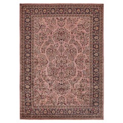 ONE-OF-A-KIND Antique Weave Sarouk Hand Knotted Rose Rug - 8'5"x11'5"