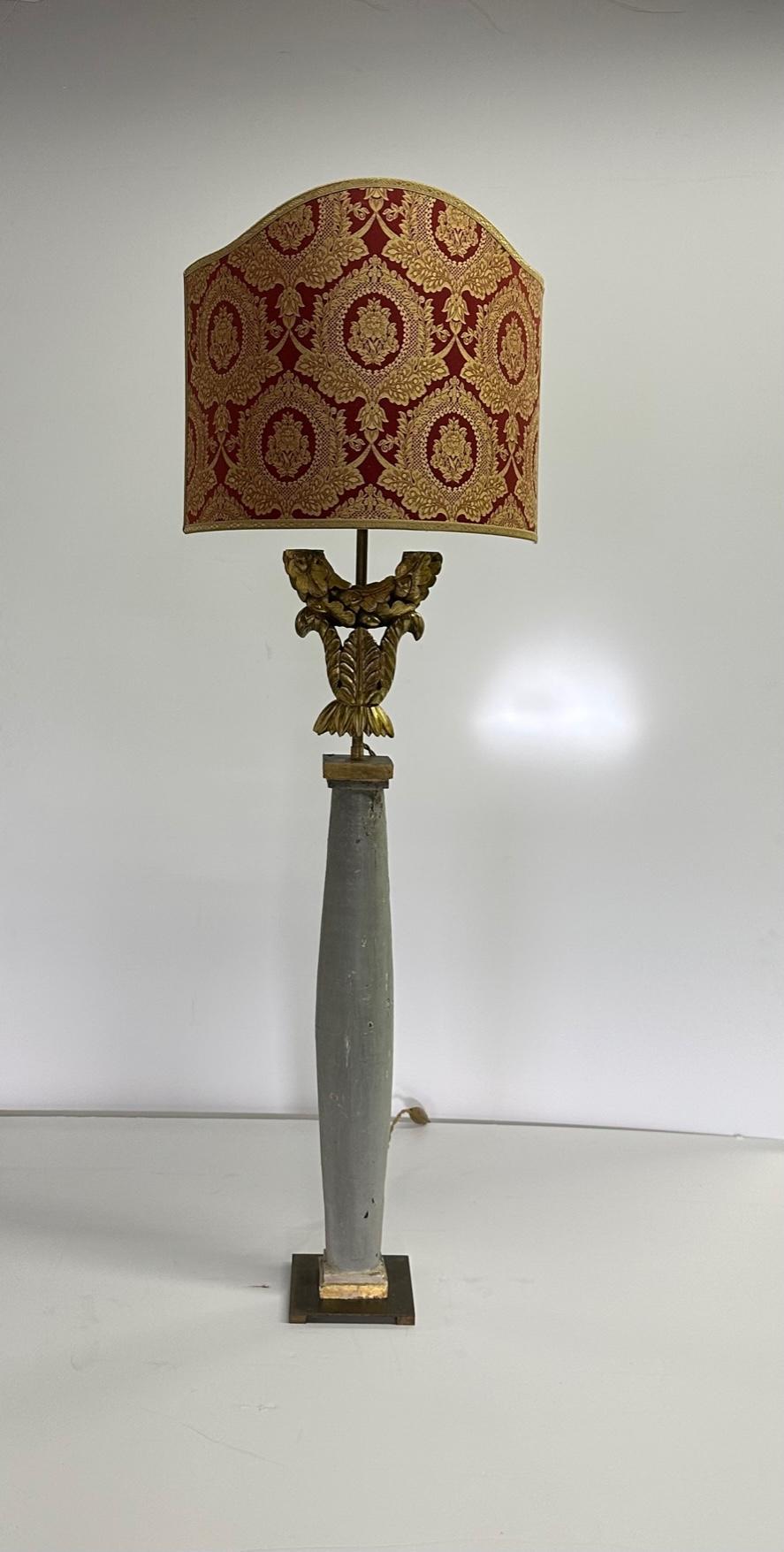 One of a Kind Architectural French Lamp with Antique Elements 4