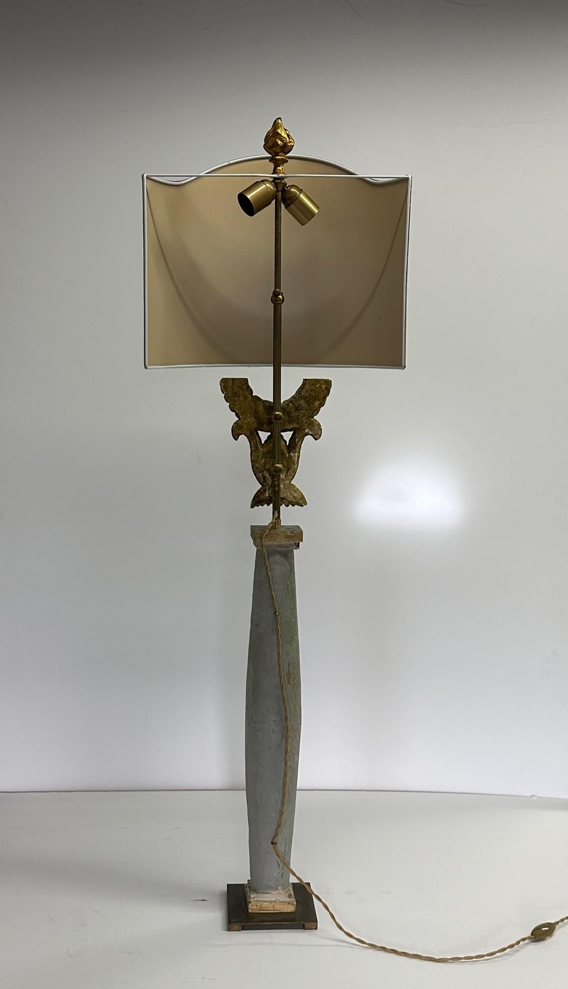 One of a Kind Architectural French Lamp with Antique Elements 5