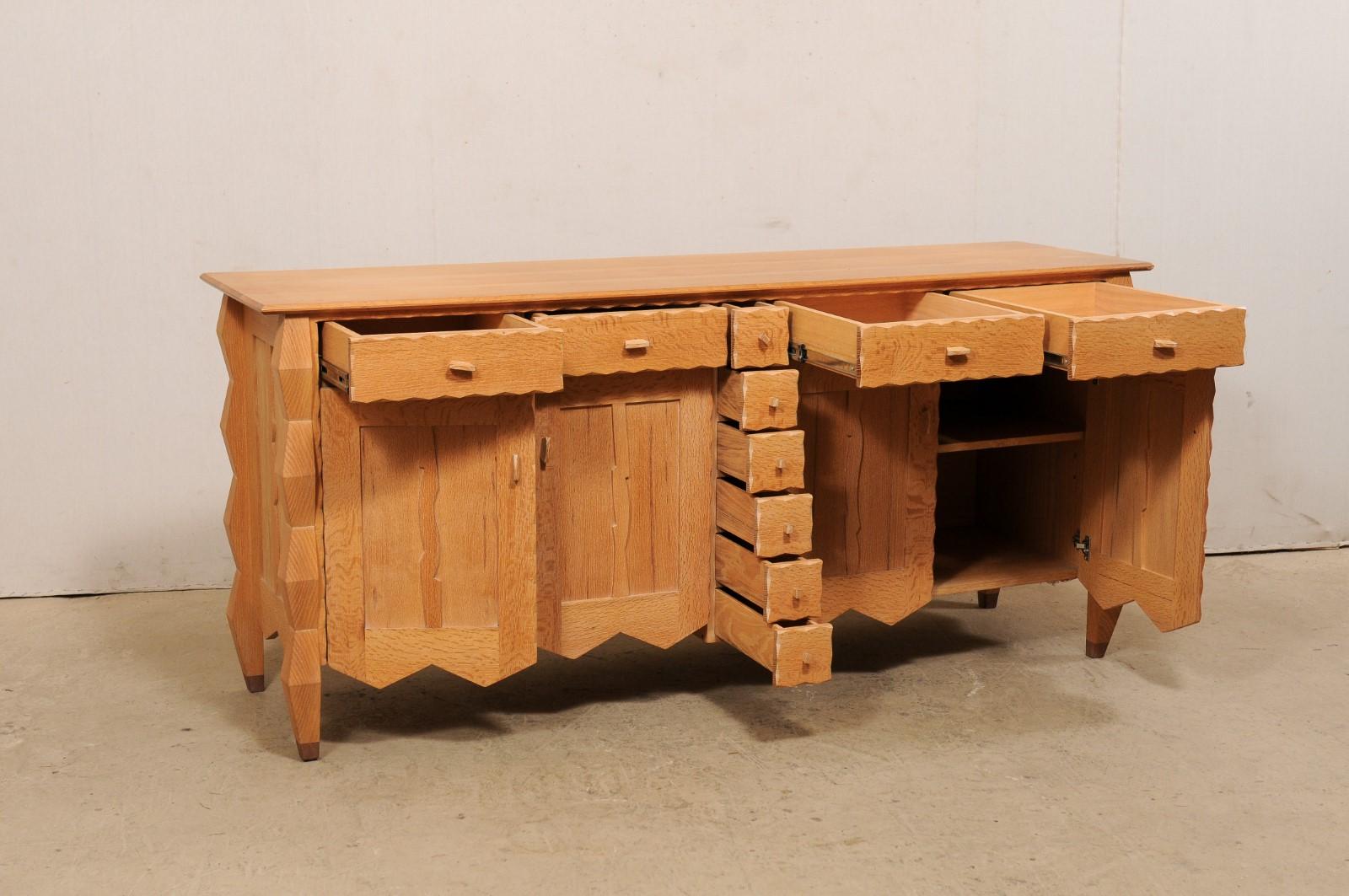 One-of-a-Kind Artisan Crafted Credenza Cabinet, Whimsical & Geometric Design In Good Condition In Atlanta, GA