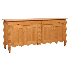 One-of-a-Kind Artisan Crafted Credenza Cabinet, Whimsical & Geometric Design