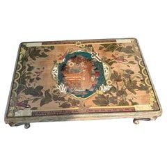 One of a Kind Artist Created Coffee Table with Collaged Top