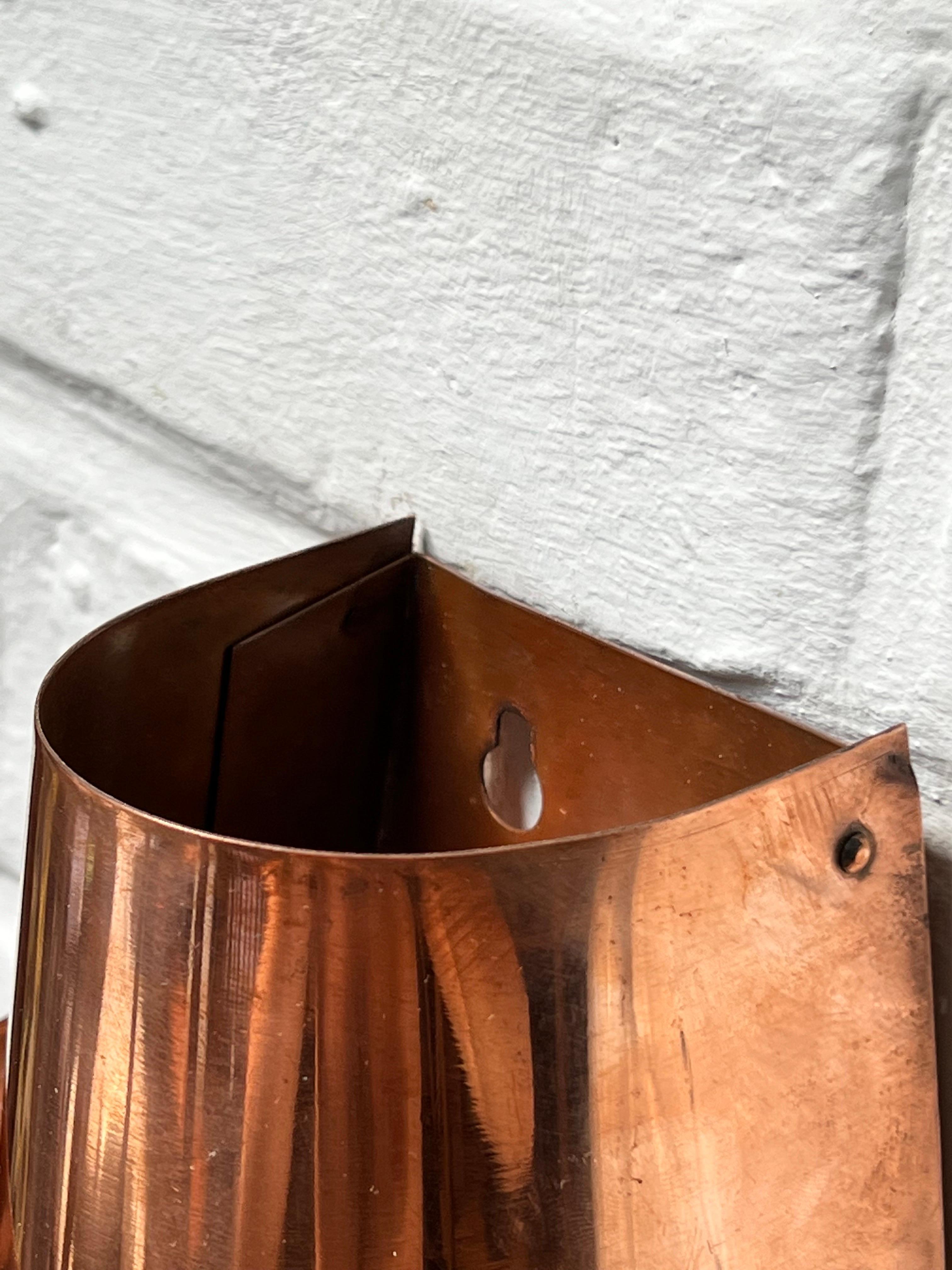Danish One of a kind Bent Karlby copper wall lamp Osterport made in Denmark For Sale