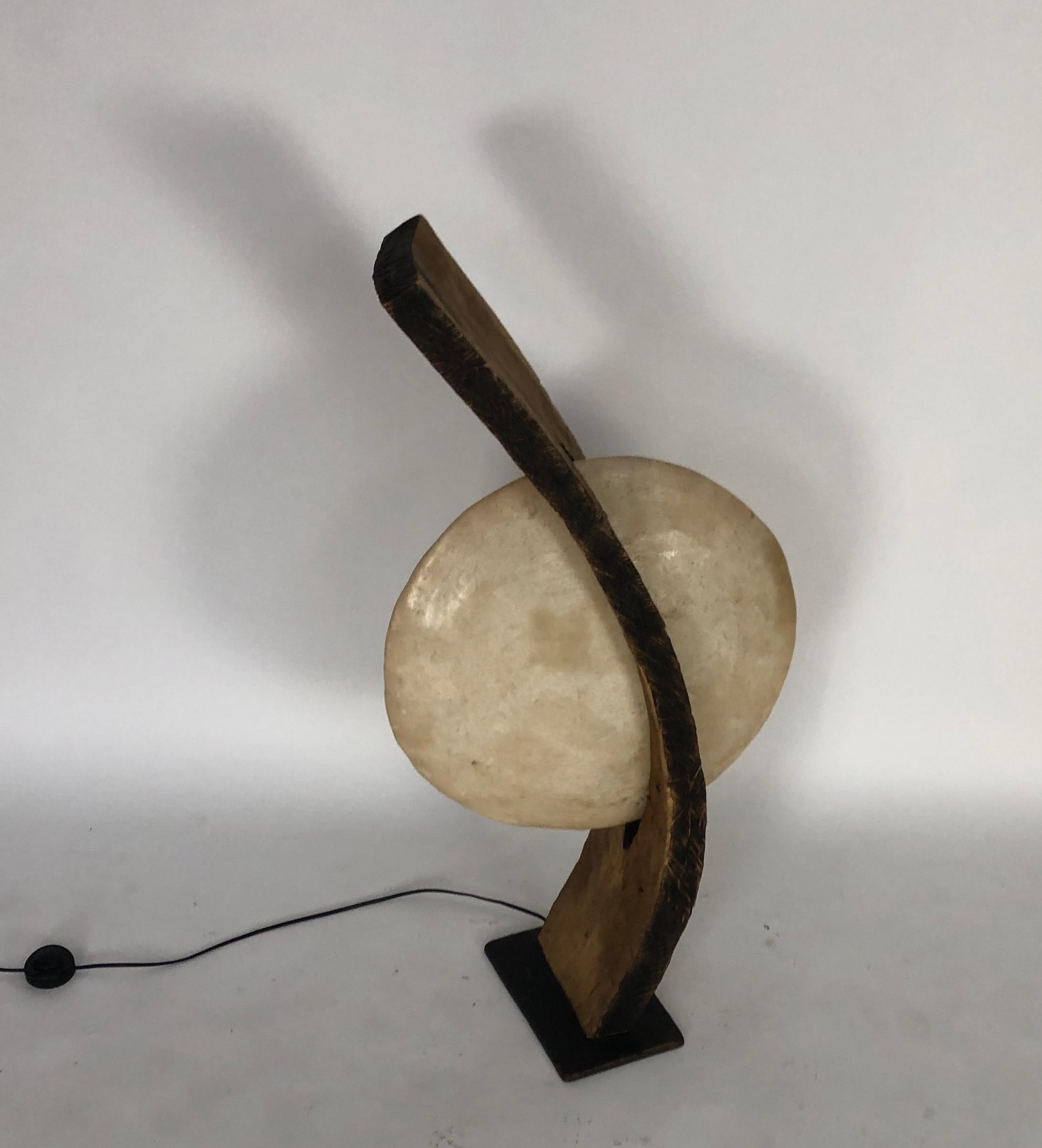 Belgian One of a Kind Bent Wood Lamp For Sale