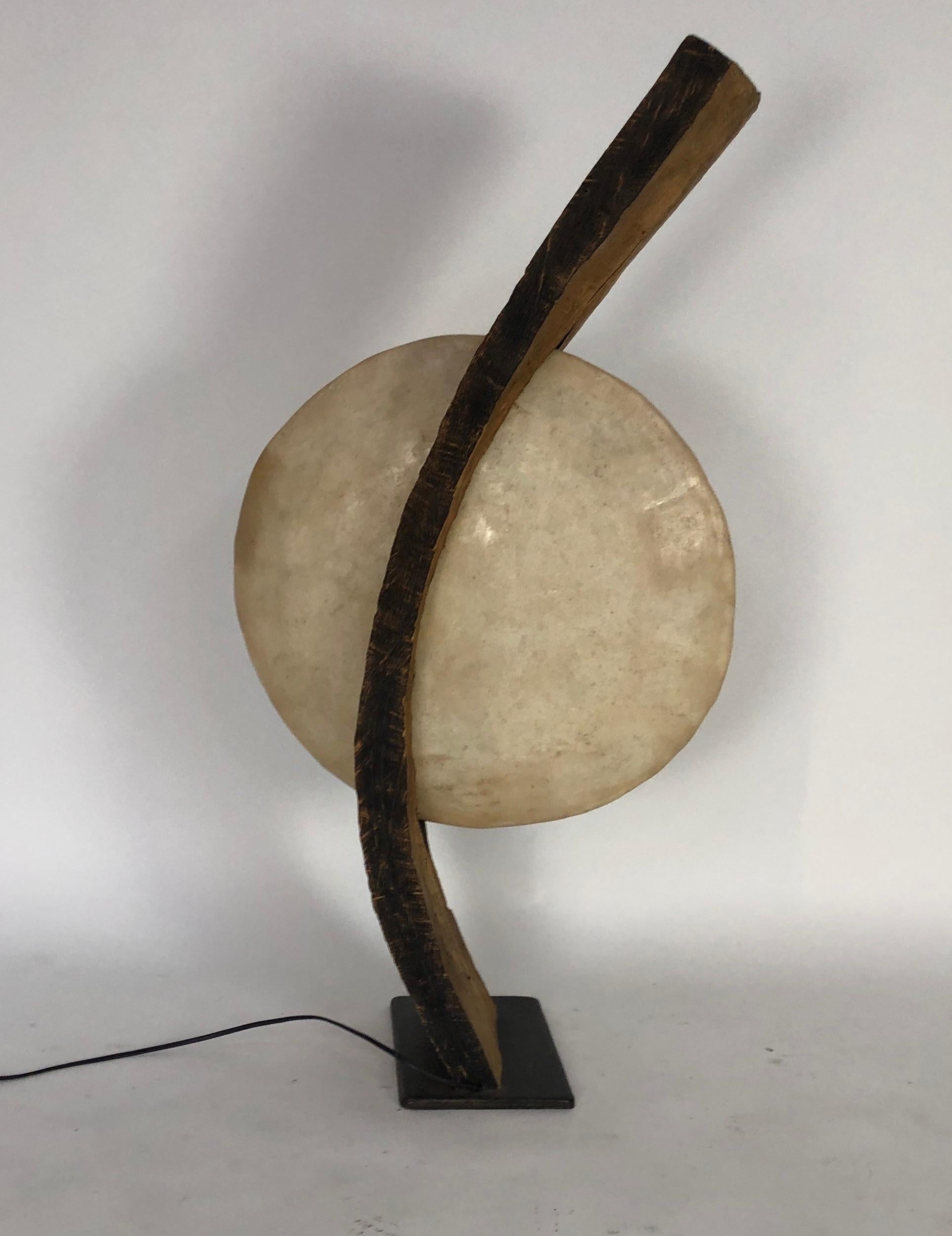 Contemporary One of a Kind Bent Wood Lamp For Sale