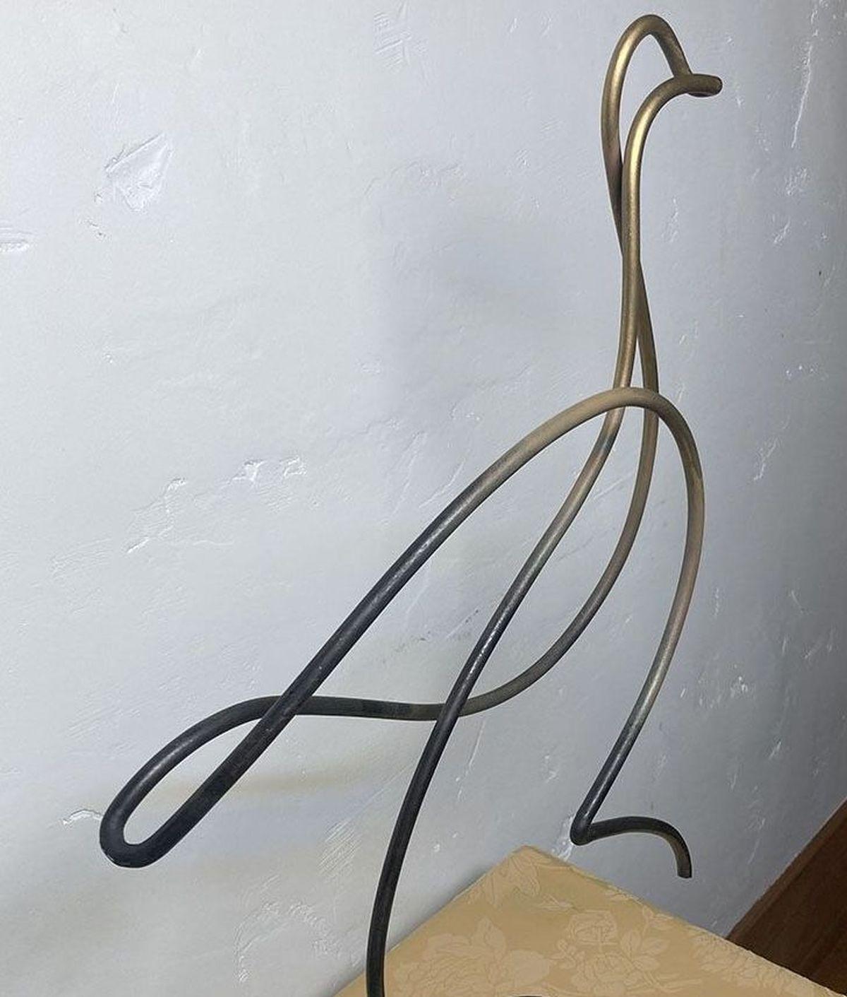 American One of a Kind Bird Steel Cable Sculpture For Sale