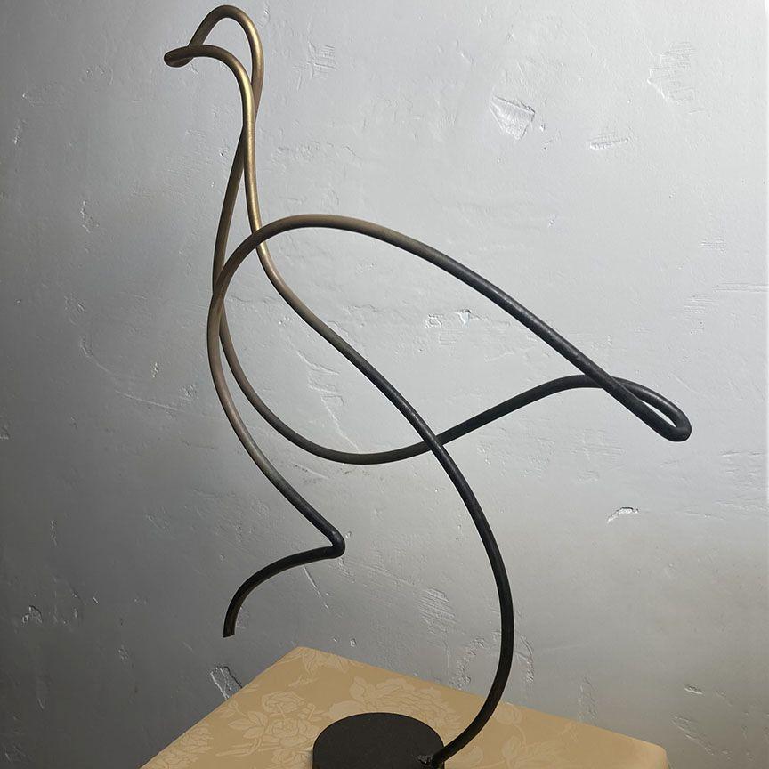 Contemporary One of a Kind Bird Steel Cable Sculpture For Sale