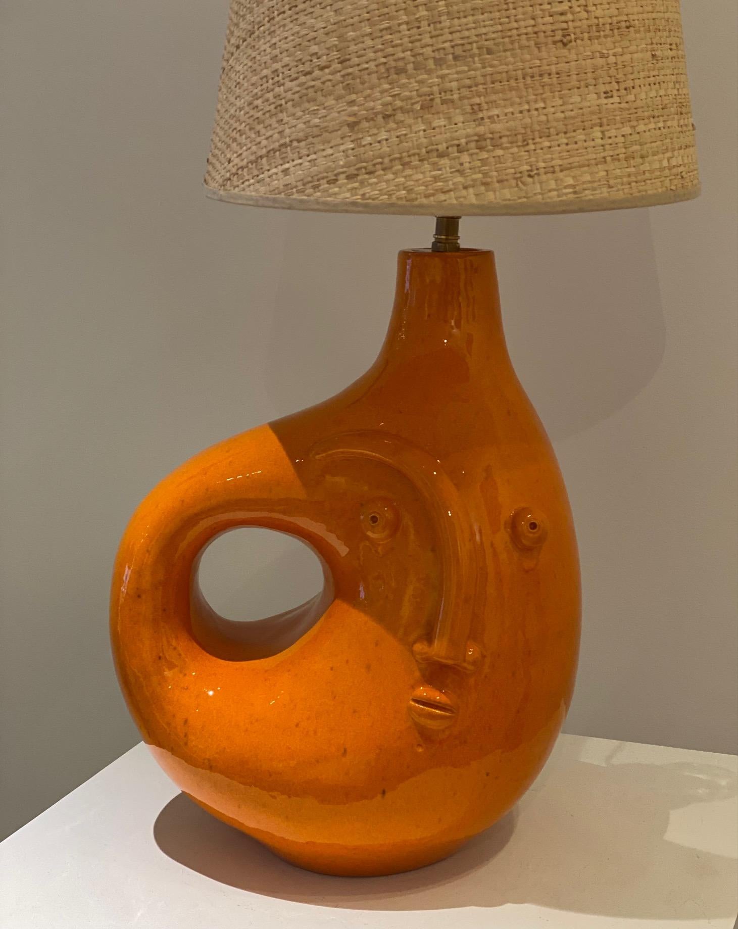 Einzigartiger schwarzer Keramik-Lampensockel, signiert von Dalo (21. Jahrhundert und zeitgenössisch) im Angebot