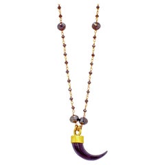 Diamond/Gold/Buffalo Horn Necklace from Contemporary Native artist Keri Ataumbi