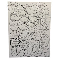 "One of a Kind: Black on White 1, 2013 " Mixed Media by Harif Guzman
