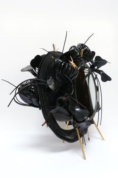 Espejo de tocador negro único en su especie, Francia, 2018