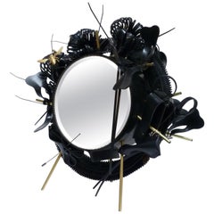 One of a Kind Black Vanity Table Mirror, France, 2018