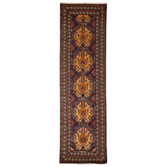 One-of-a-Kind Bohemian Hand Knotted Area Rug, Caramel