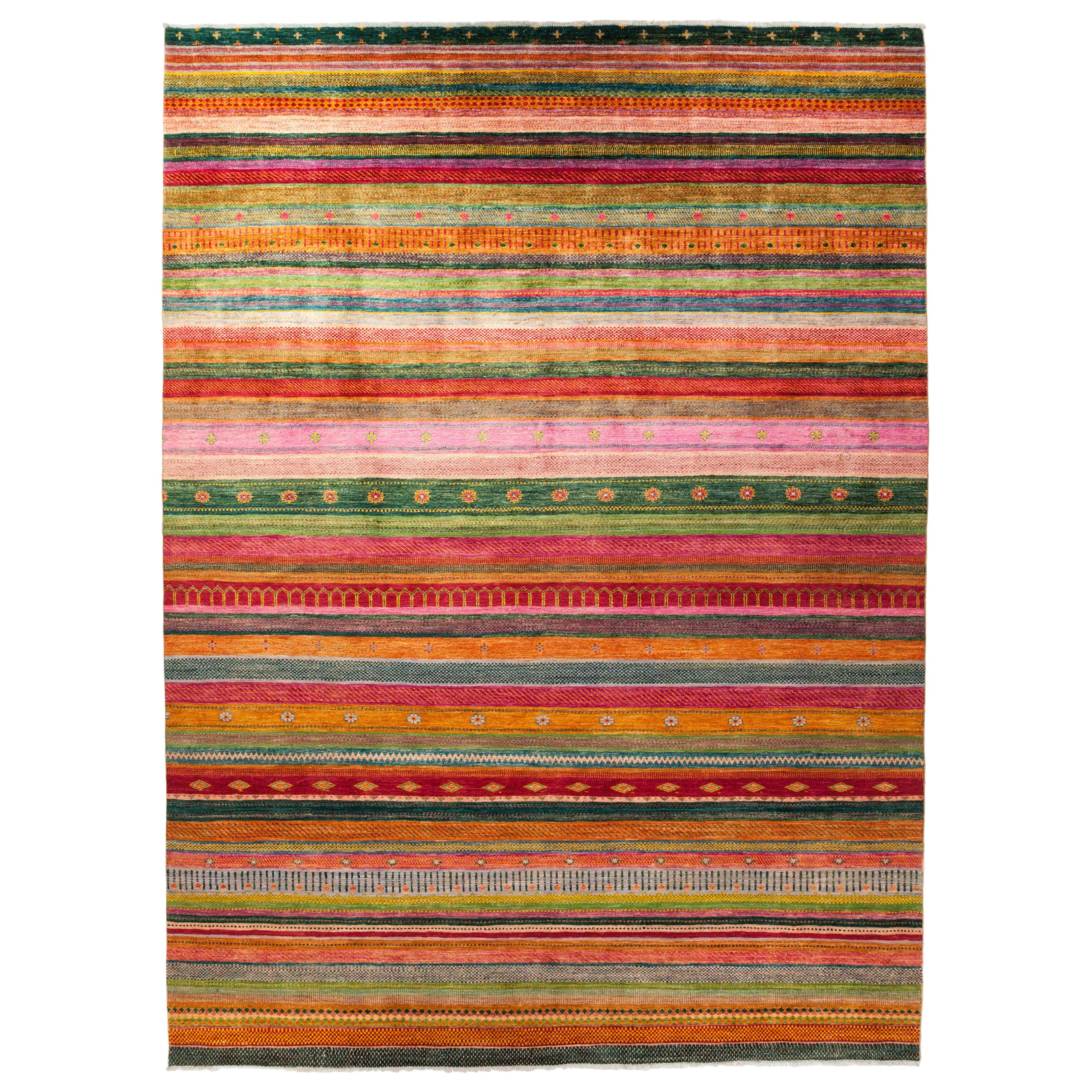 One-of-a-Kind Bohemian Hand Knotted Area Rug, Multi