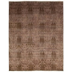 One-of-a-Kind Bohemian Hand Knotted Area Rug, Umber
