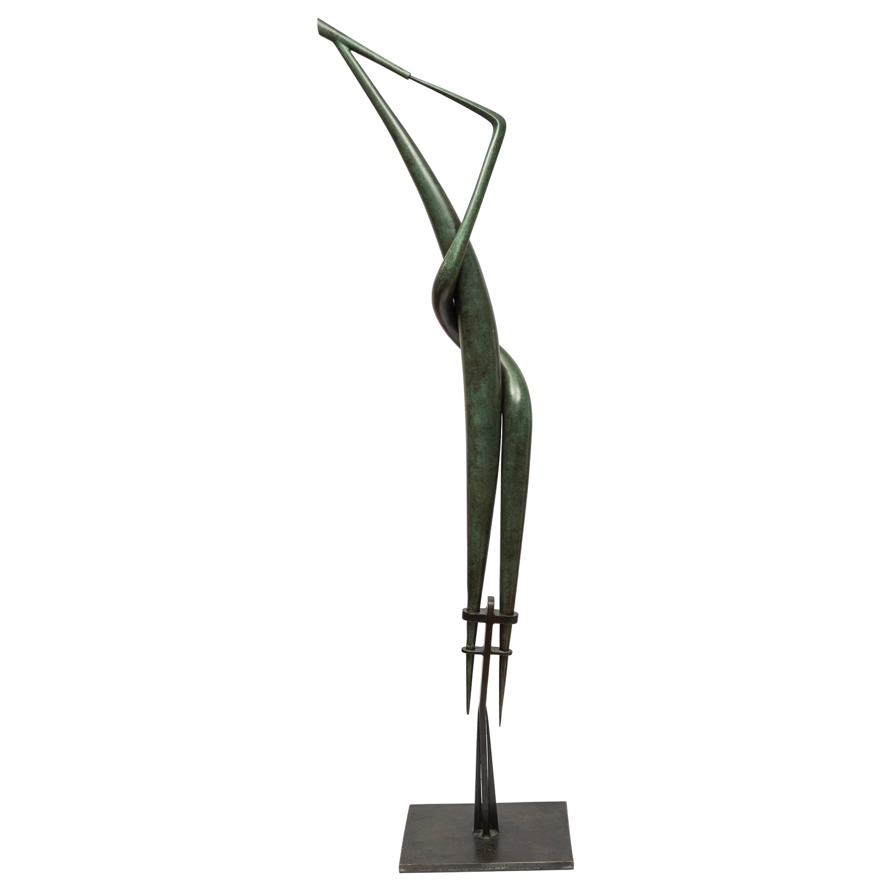 One of a Kind Bronze Sculpture by Abel Reis For Sale