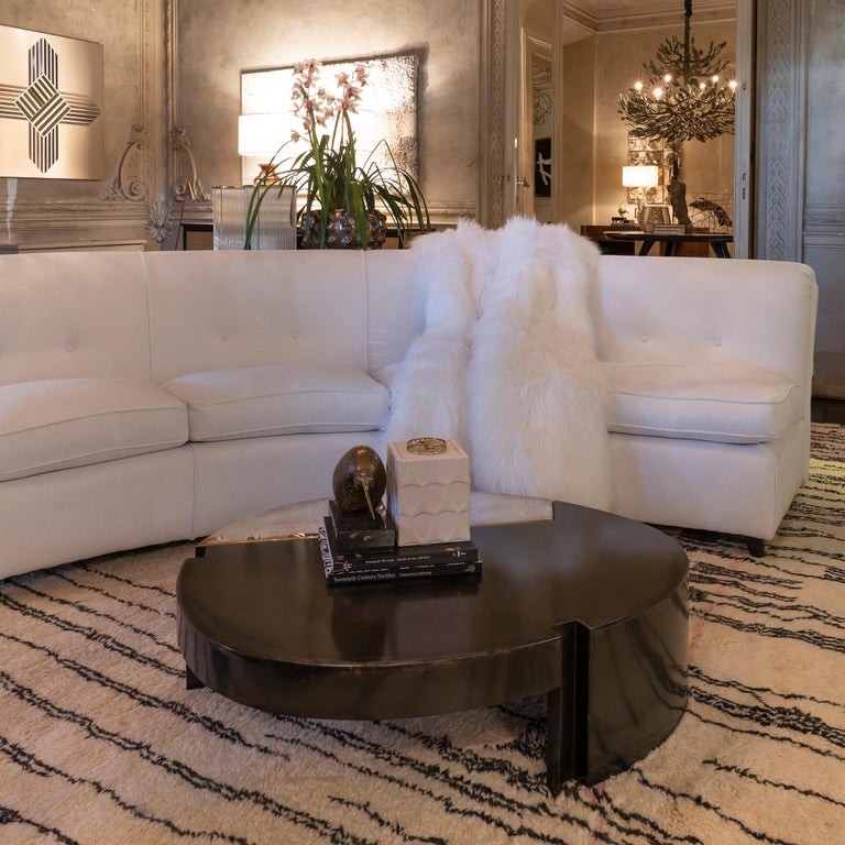 One of a Kind "Cafè" Coffee Table in Steel and Silver Plated Brass