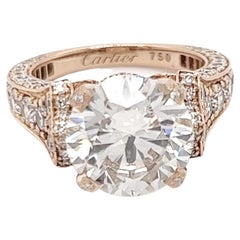 Einzigartiger Cartier Ring, 4,01 Karat K SI2 GIA zertifizierter natürlicher Diamant
