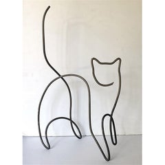 One of a Kind Cat Steel Cable Sculpture