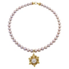 One-of-a-kind Celestial Bloom Pendant Necklace