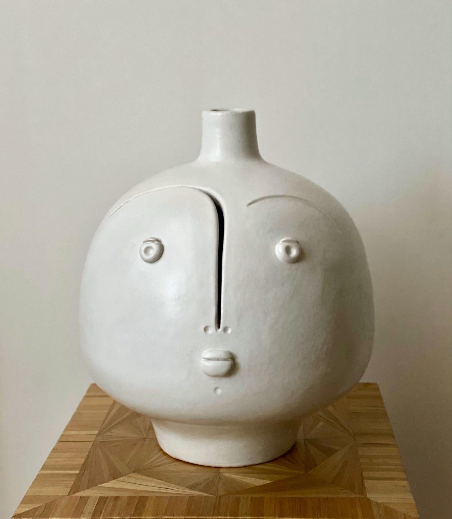 Hand-sculpted ceramic lamp base or sculpture 