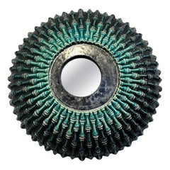One of a Kind Ceramic Mirror Signed by Margareth Leveneur