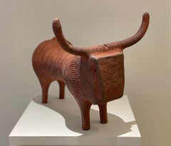 One of a Kind Ceramic Sculpture "Red Bull " by BYL
