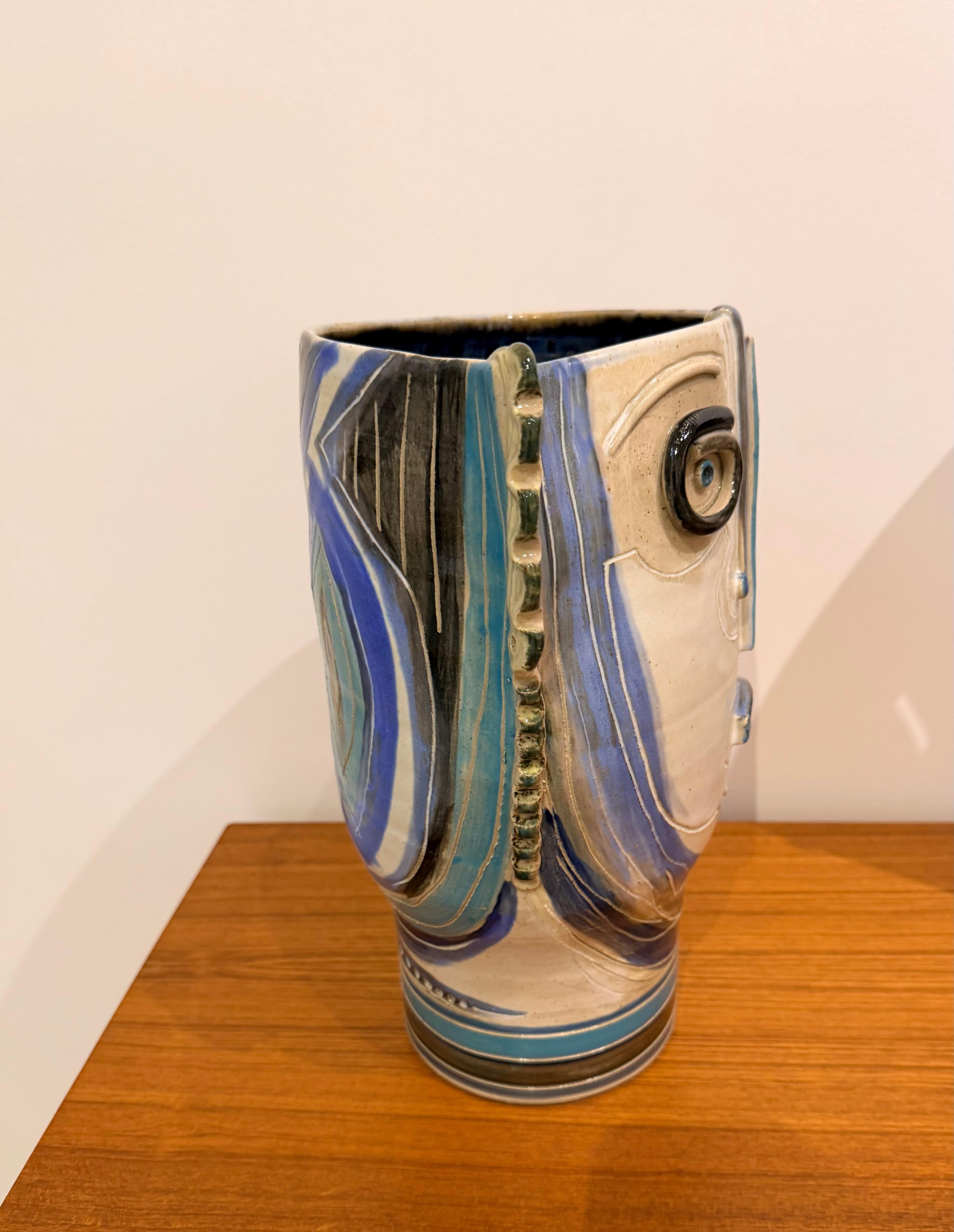 XXI secolo e contemporaneo One of a Kind Ceramic Sculpture Vase Signed Dalo in vendita