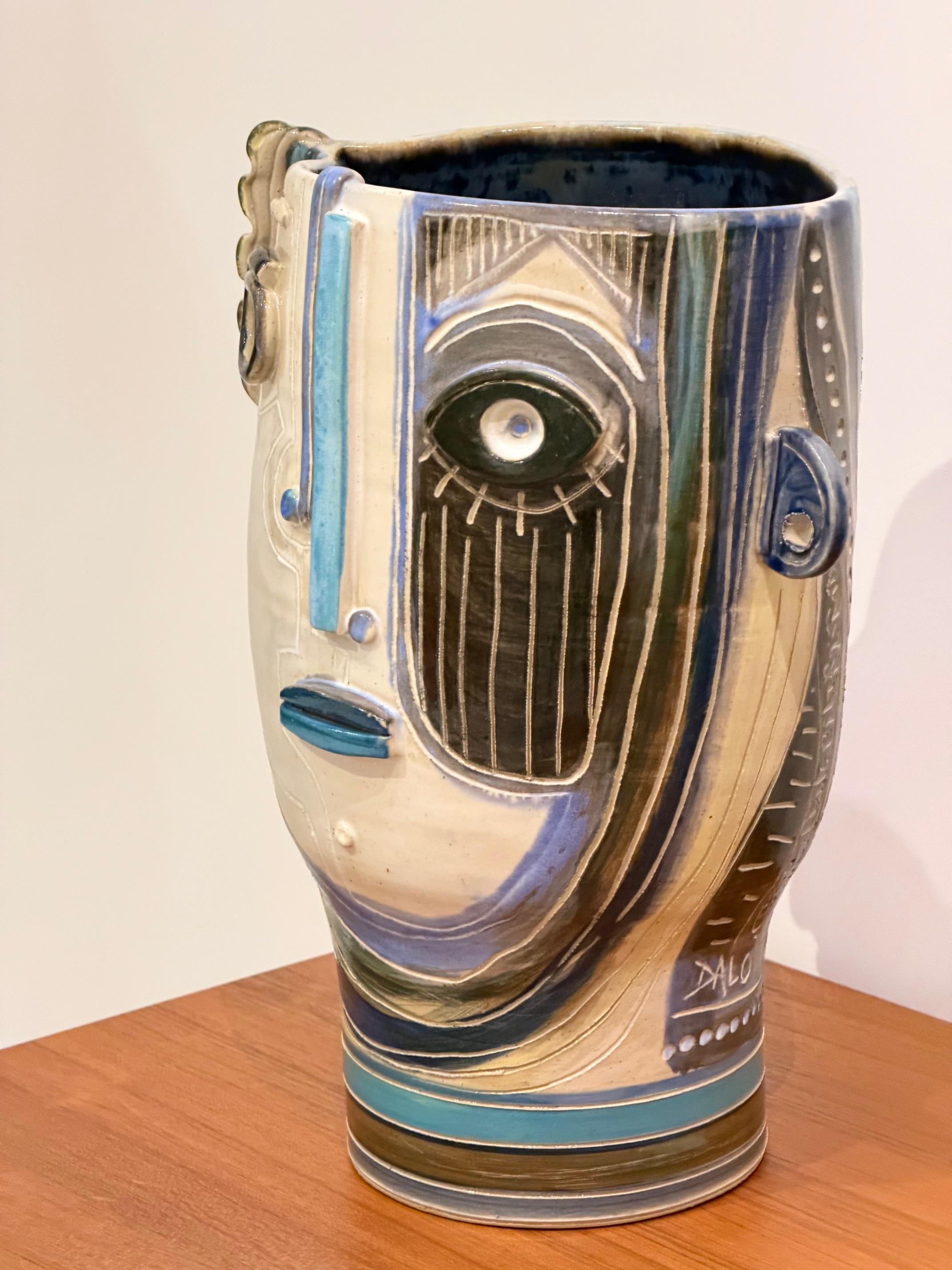 One of a Kind Ceramic Sculpture Vase Signed Dalo in vendita 1