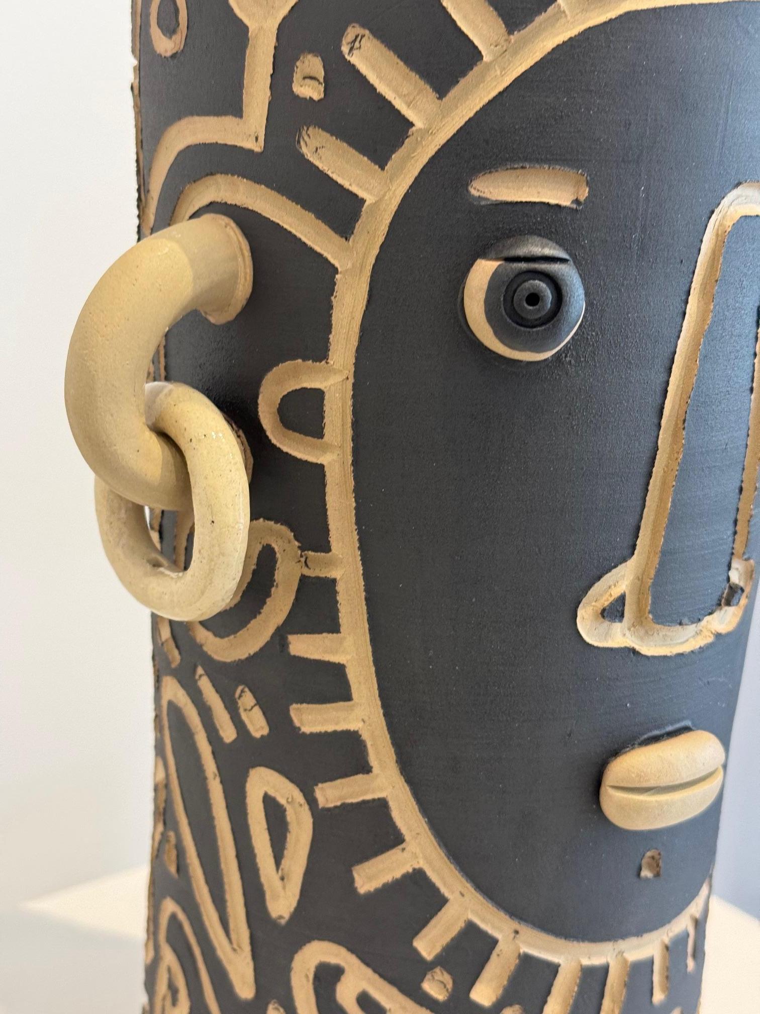 One of a Kind Ceramic Sculpture Vase Signed Dalo & Semilu In condizioni ottime in vendita a Paris, FR