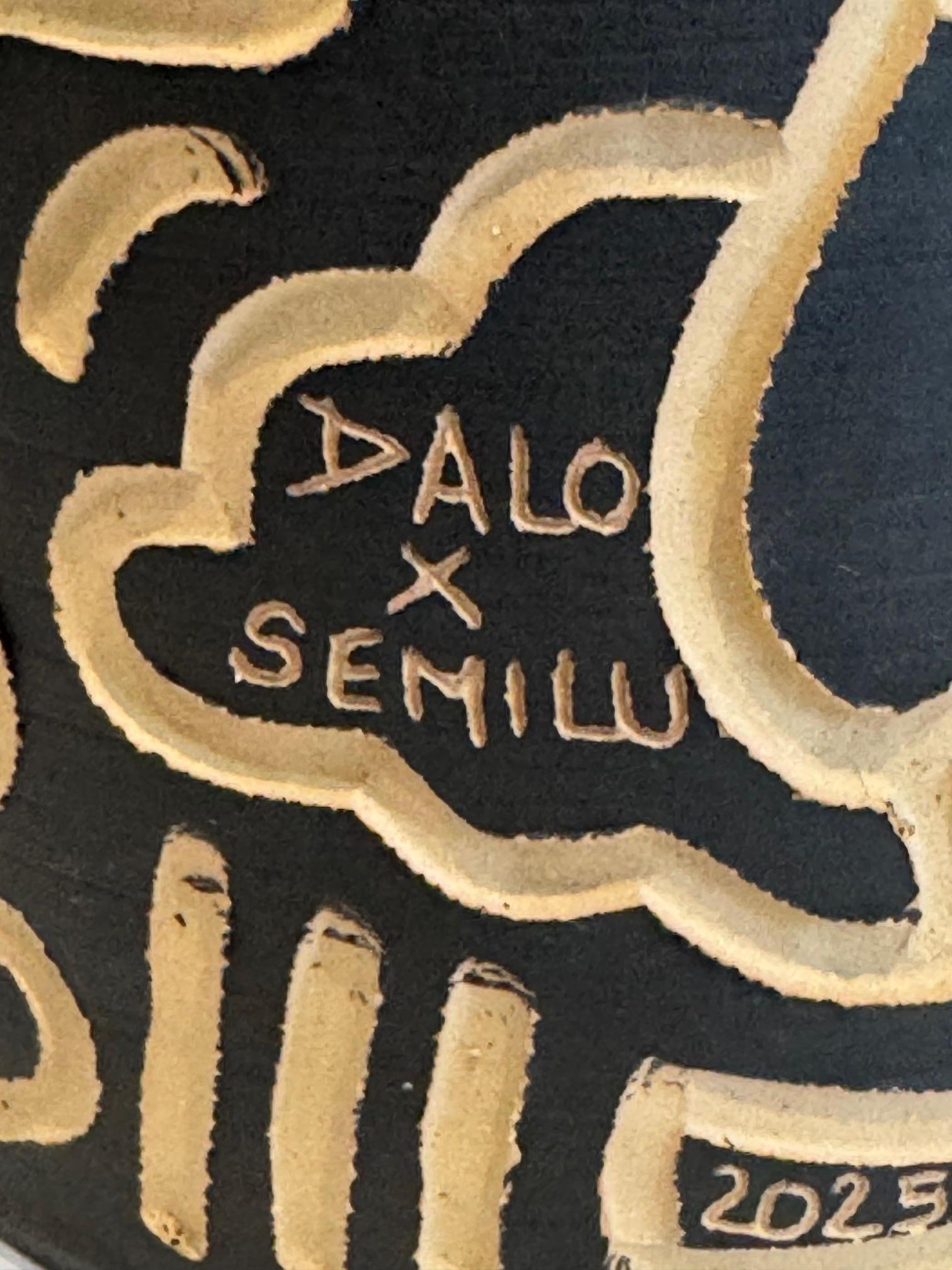 One of a Kind Ceramic Sculpture Vase Signed Dalo & Semilu in vendita 2
