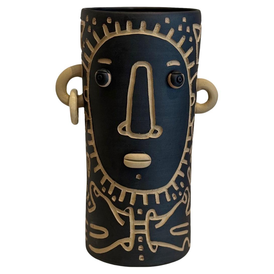 One of a Kind Ceramic Sculpture Vase Signed Dalo & Semilu