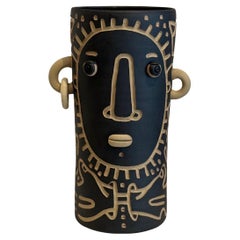 One of a Kind Ceramic Sculpture Vase Signed Dalo & Semilu
