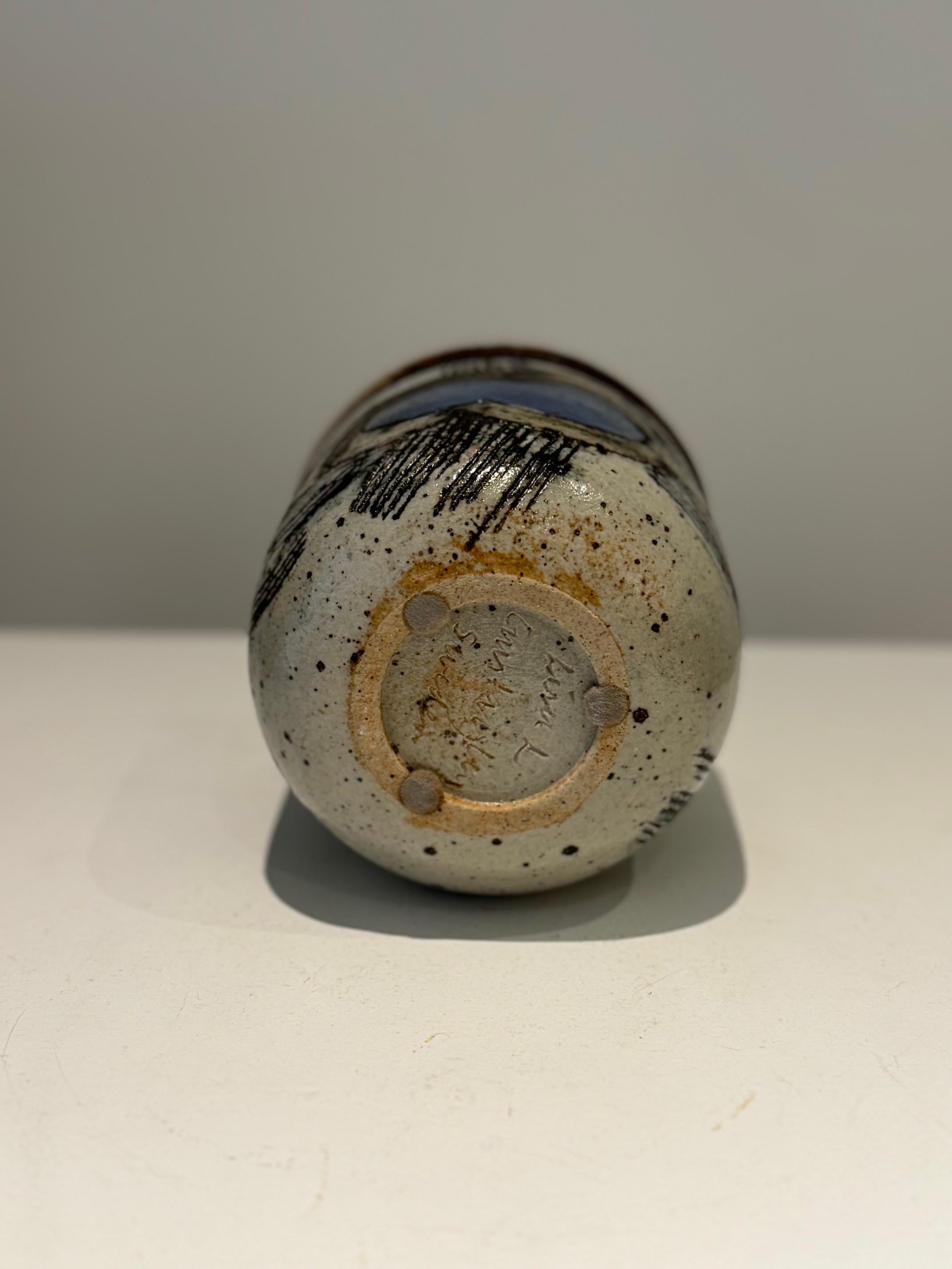 Einzigartige Keramikvase von Lisa Larson, Gustavsberg, Schweden, 1960er Jahre (Mitte des 20. Jahrhunderts) im Angebot