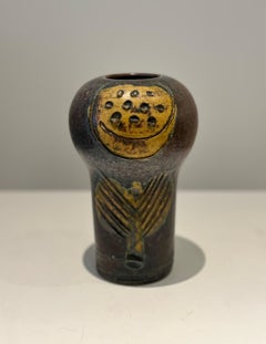 Jarrón de cerámica único firmado por Lisa Larson , Gustavsberg Suecia, años 60