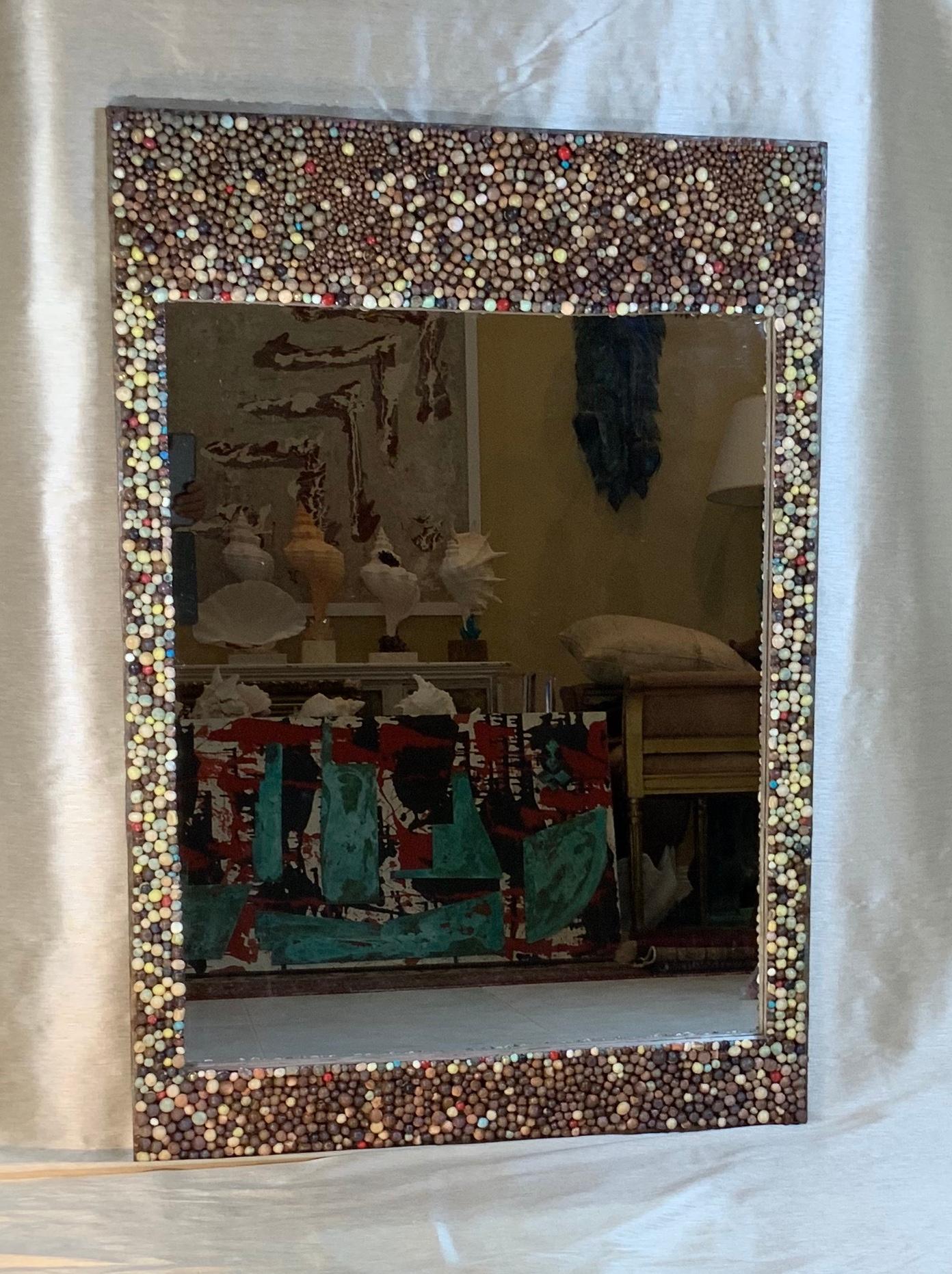 One of a Kind Ceramic Wall Mirror For Sale 10