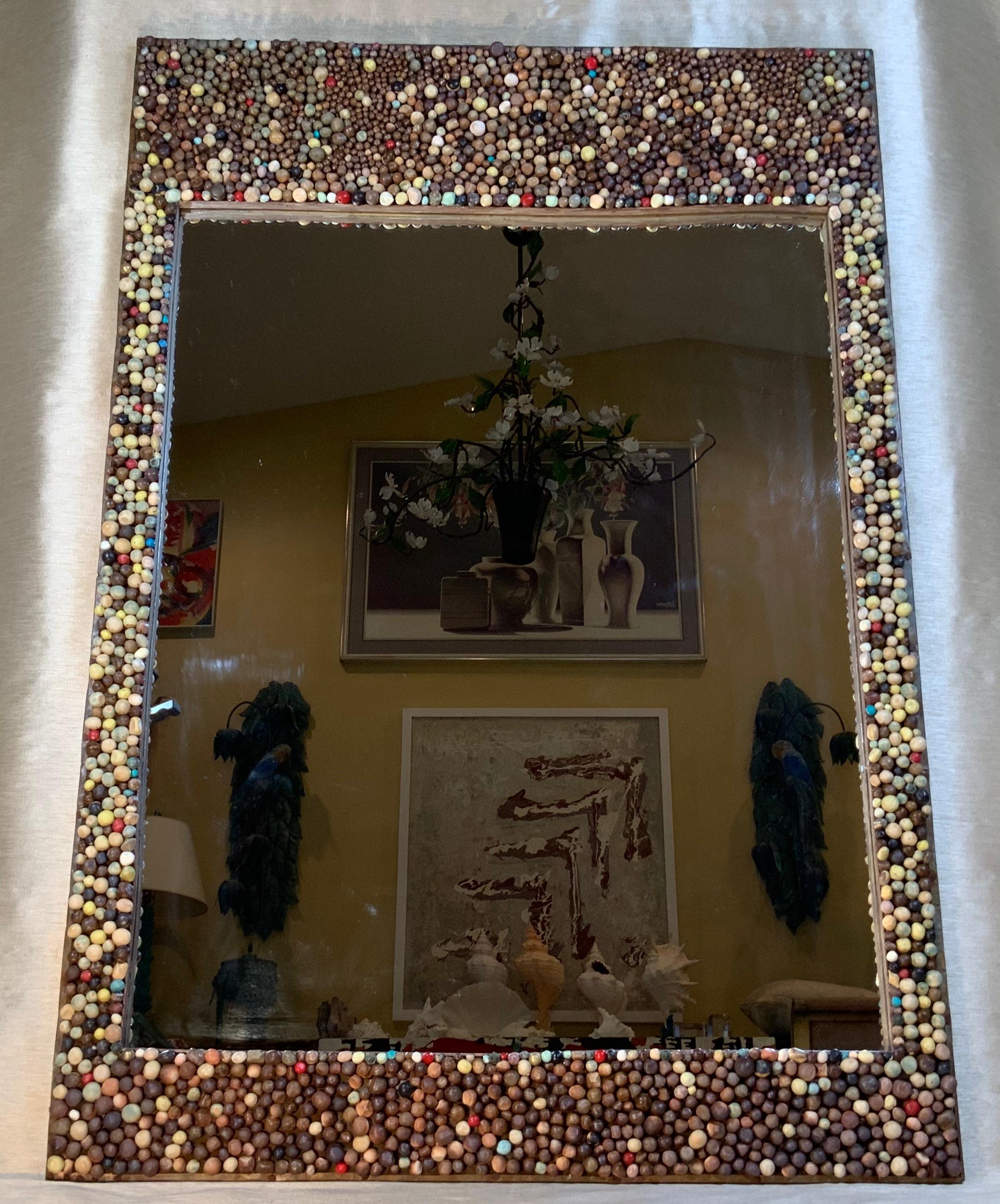 American One of a Kind Ceramic Wall Mirror For Sale
