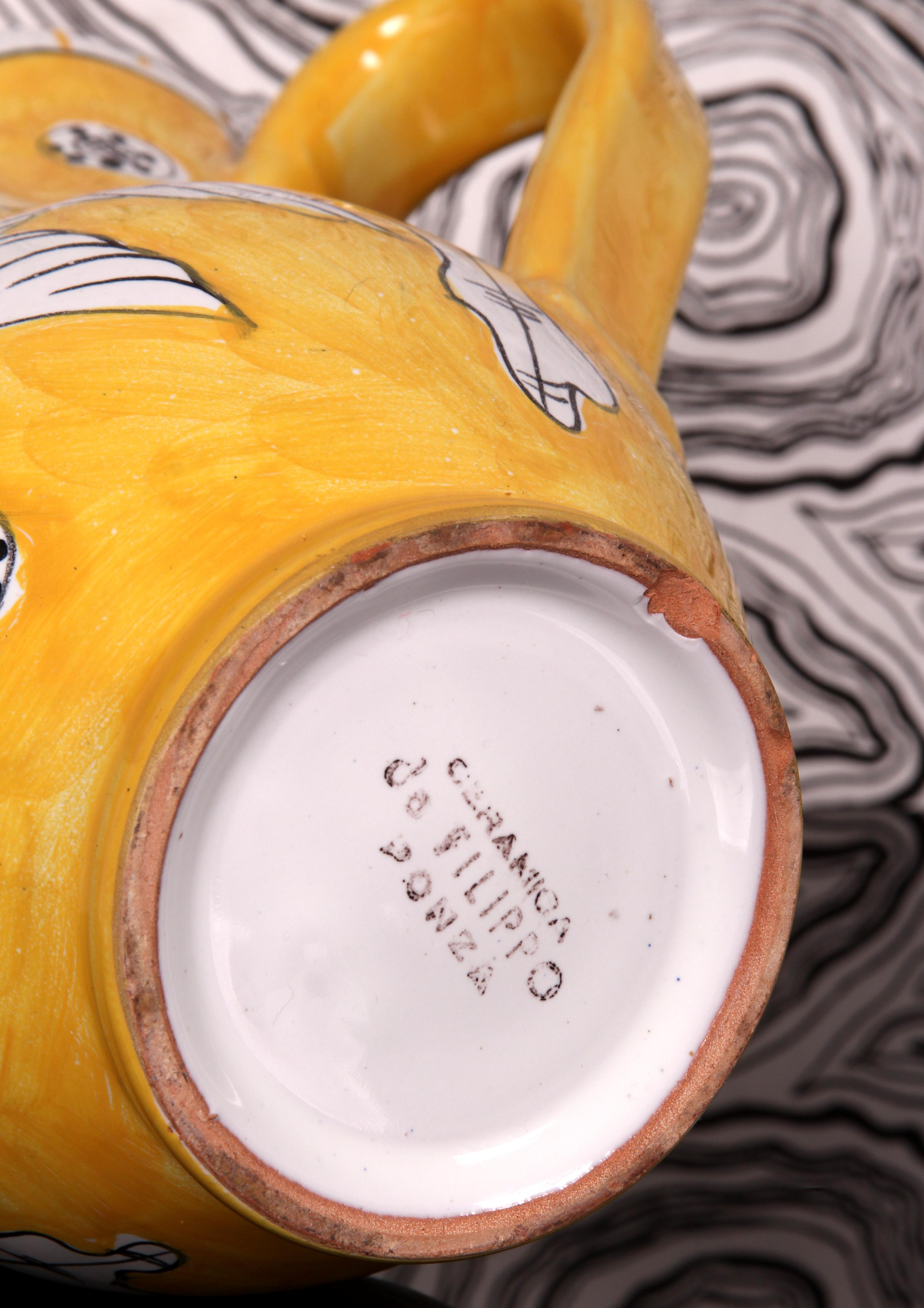unica Ceramica PONZA Italia  Jarra para vino Vallauris Estilo Picasso Años 60 siglo XX en venta