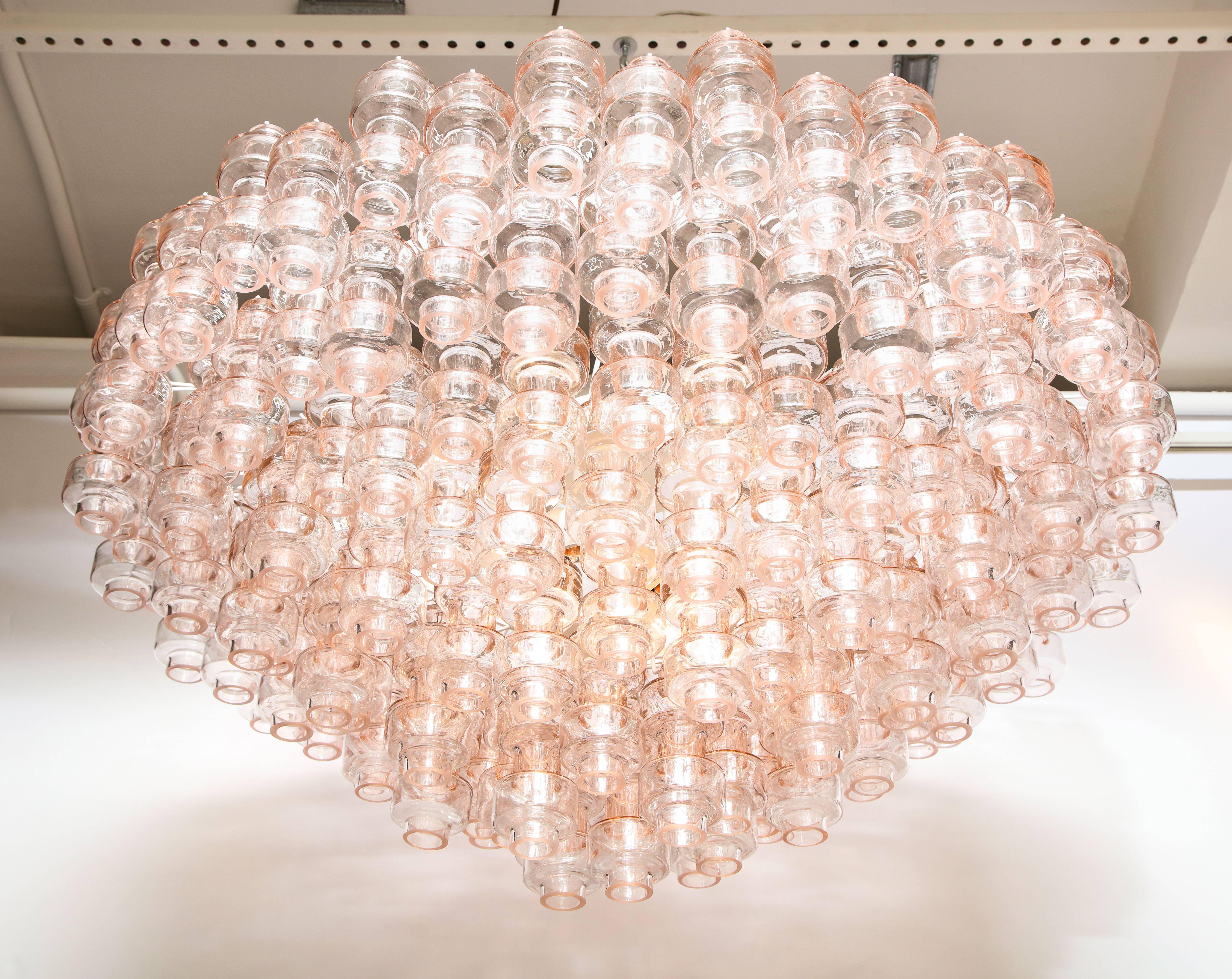 Mid-Century Modern One of a Kind Champagne Pink Murano 