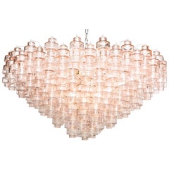 One of a Kind Champagne Pink Murano "Mabubri" Glass Chandelier, Italy