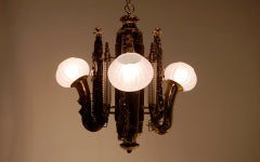 One of a Kind Chandelier, Made of Real Brass Saxophones and German Glass
