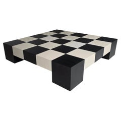 One-of-a-Kind Checkerboard Oak Coffee Table by Finemarq, Netherlands