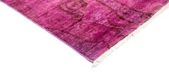 One-of-a-Kind Colorful Wool Hand Knotted Area Rug, Fuschia