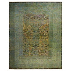 One of a Kind Colorful Wool Hand Knotted Area Rug, Onyx