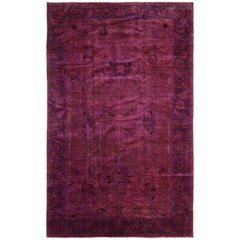 One of a Kind Colorful Wool Hand Knotted Area Rug, Plum