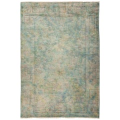 One-of-a-Kind Colorful Wool Hand Knotted Area Rug, Rainbow