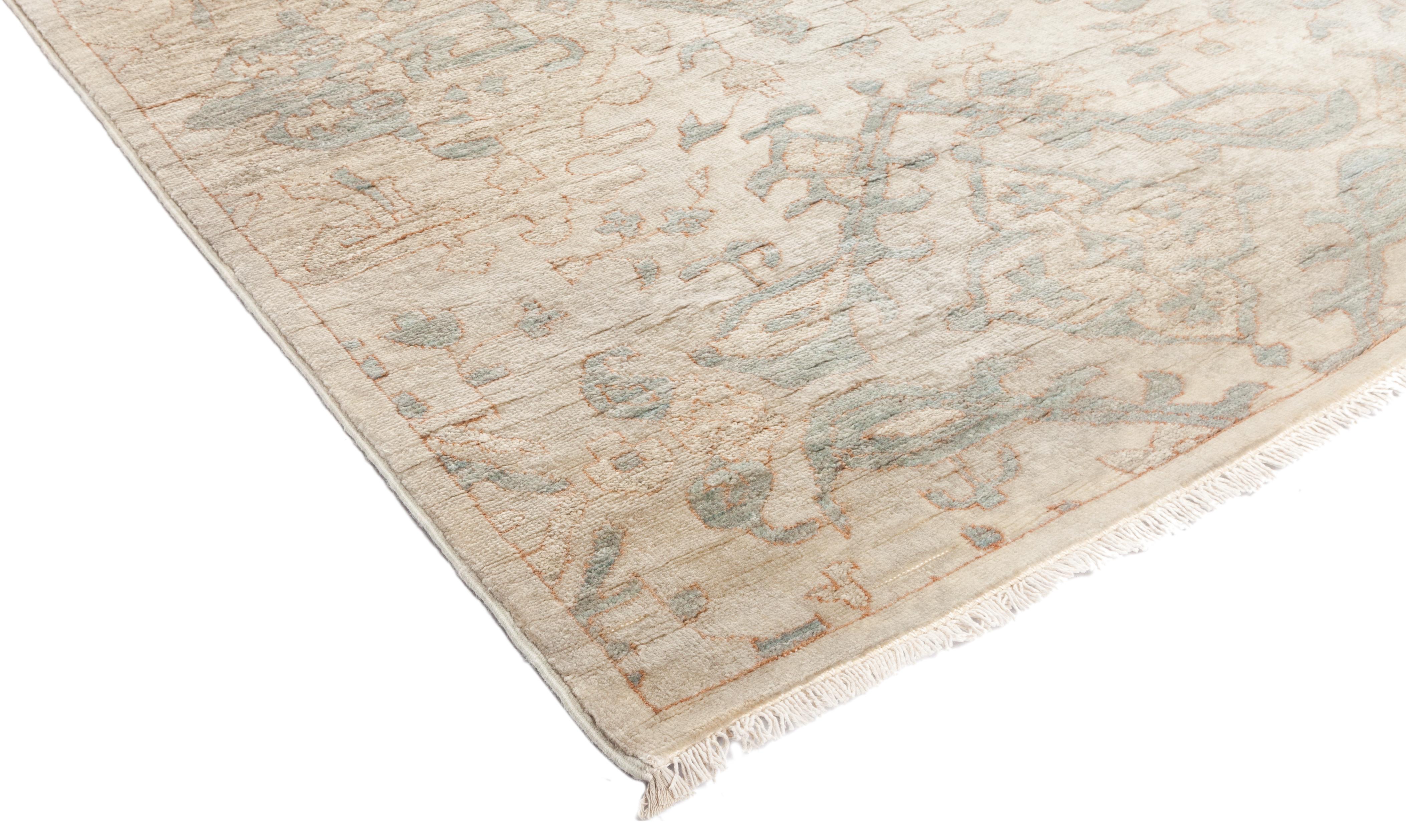Color: Ivory, made in: Pakistan. 100% wool. The colorful collection epitomizes Classic with a twist: traditional patterns overdyed in brilliant color. Each hand knotted rug is washed in a 100%-natural botanical dye that reveals hidden nuances in the