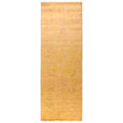 One-of-a-Kind Colorful Wool Hand Knotted Runner Rug, Marigold