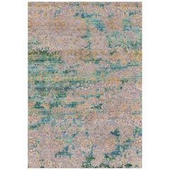 Einzigartige zeitgenössische handgewebte Wolle Bereich Teppich 4'9 x 9'11